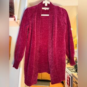 LOFT Valentine’s Chenille Cardigan Sweater Size XS Extra Small 🩷❤️